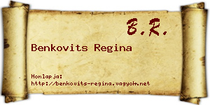 Benkovits Regina névjegykártya